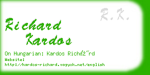 richard kardos business card